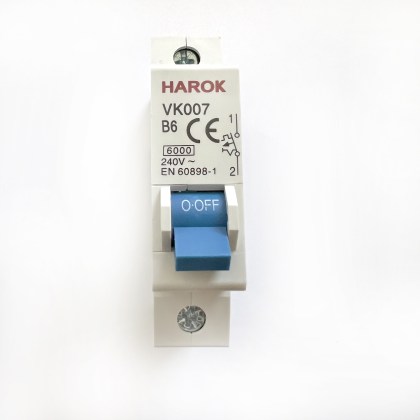 Harok VK007 B6 6A 6 Amp  MCB Circuit Breaker Type B